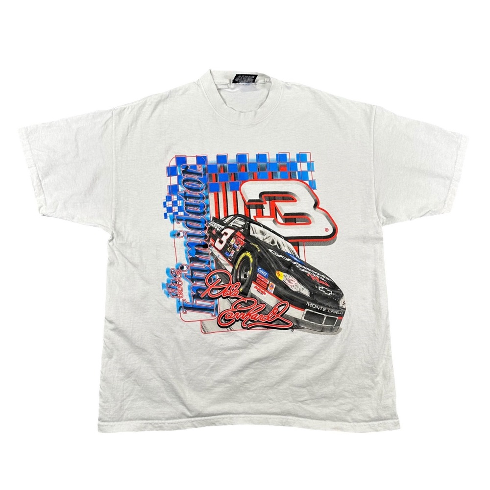 Vintage Dale Earnhardt The Intimidator Chase Authentics NASCAR Tee Mens XL White